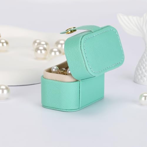 KUKUVR Small Travel Jewelry Box For Ring Stud Earring, Mini Jewelry Ring Holder for Multiple Rings, Portable Jewelry Stora...