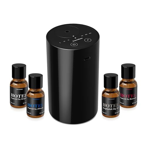 Scentbots Waterless Essential Oil Diffuser Starter Kit, Battery Operated Mini Scent Air Machine Portable Diffuser for Home...