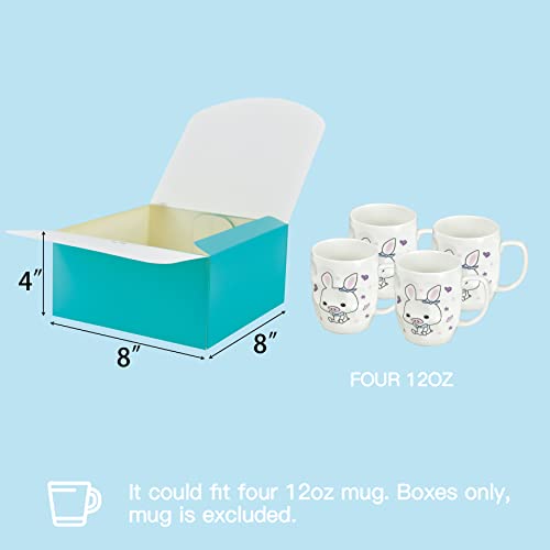 HUAPRINT 12 Sets Teal Blue Gift Boxes with Lids,8x8x4 inches Gift Paper Box Wrap for Bridesmaid Proposal,Wedding,Packagin...