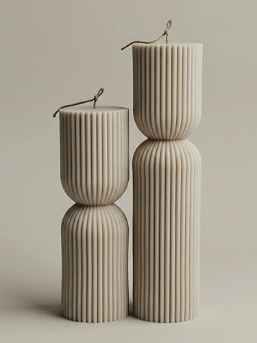 LAWA Hourglass Pillar Candle - Large Beautiful Handmade Pillar Scented Soy Wax Candle Elegant Bubble Aesthetic Candle Hous...