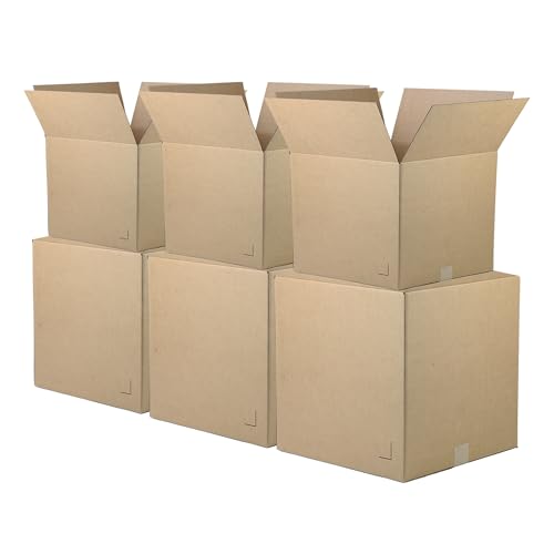 The Boxery Moving Boxes 10-Pack Medium | 18x14x12 inch Brown/Kraft Corrugated Cardboard Packing, Moving & Storage for Busi...