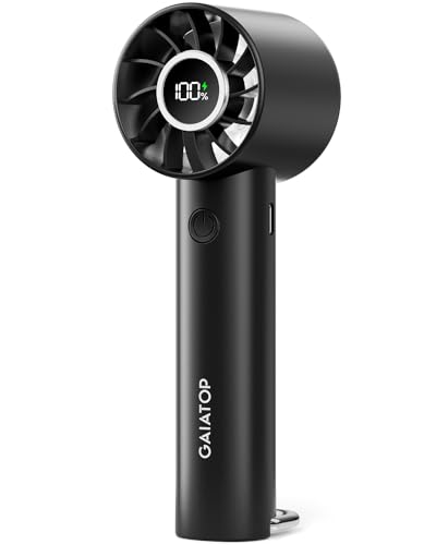 Gaiatop Portable Mini Fan, 3 Speed Handheld Fans with Power Display Flashlight, USB Rechargeable Battery, Lightweight Pers...