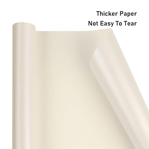 NESCCI Off White Matte Wrapping Paper,Solid Color Pearly-Lustre Paper,Gift Wrapping Paper,Perfect for Wedding,Valentine's ...