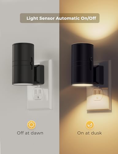 L LOHAS LED Night Light Plug in, Modern Night Lights Plug into Wall, Dusk to Dawn Sensor, Soft White 3000K, 0-100LM Adjust...