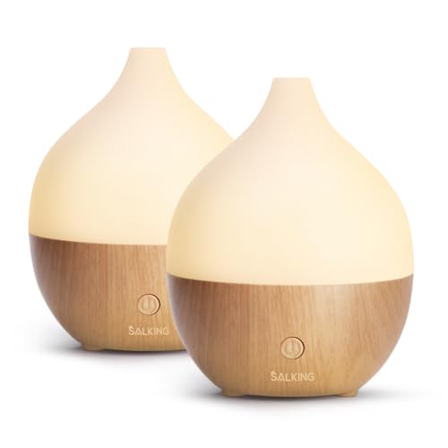 SALKING Essential Oil Diffuser (Set of 2), 100ml Small Aromatherapy Diffuser with Auto Shut-Off, Ultrasonic Diffusers for ...