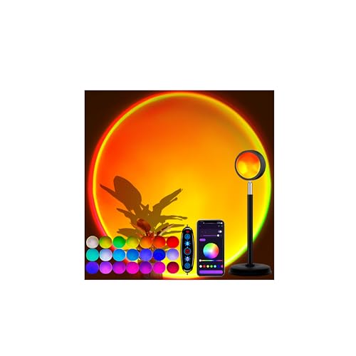 Molemyn Sunset Lamp Projector with APP Control - 21 Color Changing LED Sunset Light, 180° Adjustable for Photography, Bedr...