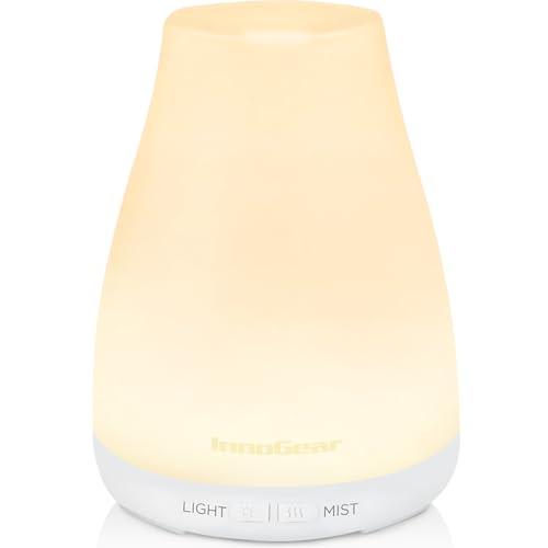 InnoGear Essential Oil Diffuser, Ultrasonic Diffusers for Home Aromatherapy Humidifier for Bedroom Room 7 Colors LED 2 Mis...