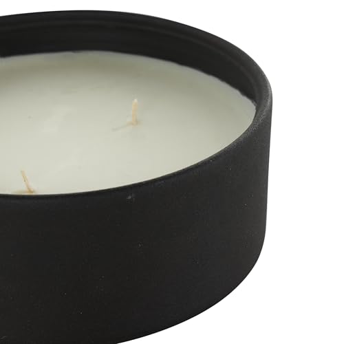 Deco 79 Metal Decorative Candle Creamy Vanilla Swirl Scented Textured 22oz 3 Wick Aromatherapy Candle with White Wax, Wax ...