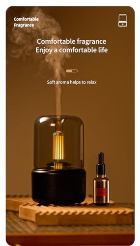 Candlelight Flame Air Diffuser,Portable Essential Oil Diffuser Noiseless 120ML Aroma Diffuser Waterless Auto-Off Protectio...