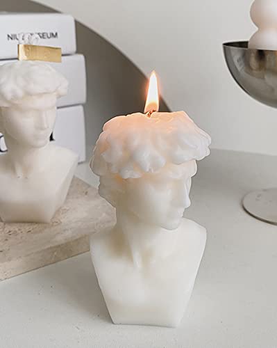 David Bust Statue Scented Candle,110G Aroma Soy Wax Greek Aesthetic Decorative Candle for Table Photo Prop Birthday Gift,P...
