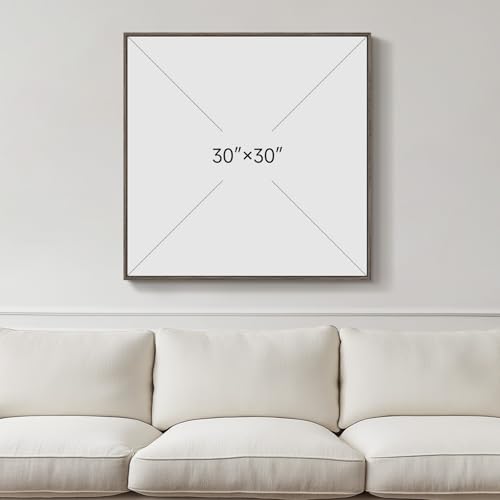 Framed Sage Green Abstract Wall Art, Modern Canvas Prints Artwork for Walls, Square Minimalist All Green Abstract Pictures...