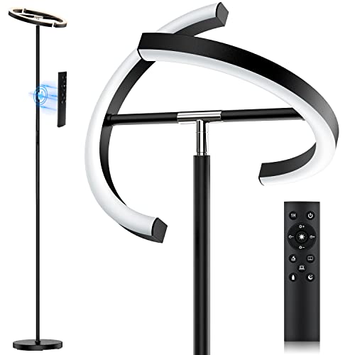 SIBRILLE LED Floor Lamp - Rotatable Standing Lamp with Touch & Remote Control, 3000-6000K, 22W Modern Floor Reading Light,...