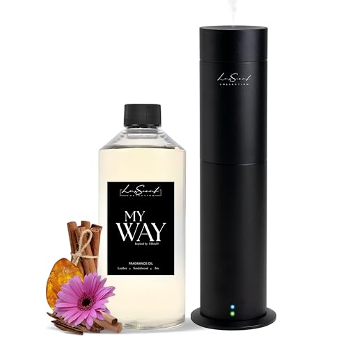 Aroma Scent Diffuser Starter Kit for Up to 1000SQ. FT. Coverage - 500ML Waterless Essential Oil Scent Included - Luxury Ar...