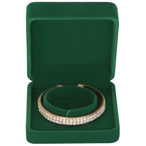 LETURE 4 Pieces Classic Velvet Bracelet Bangle Pendant Necklace Gift Box, Travel Jewelry Box Display Storage Case for Gif...