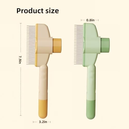 TemApex 2PCS Pet Comb for Dogs & Cats with Long & Short Stainless Steel Metal Teeth for Shedding and Tangles, Self-Cleanin...