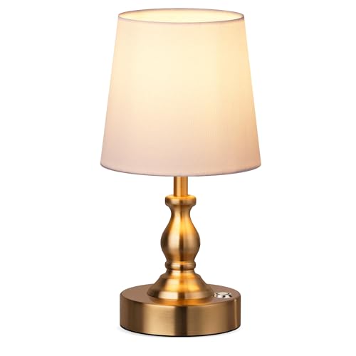 PARTPHONER Mini Cordless LED Table Lamp, 5200mAh Rechargeable Battery Operated Lamp, 3-Level Brightness, Touch Dimmable De...