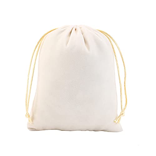 YoungJewl 25Pcs Velvet Jewelry Bags With Drawstring Beige Pouches Gift Bags for Wedding Favors Party Christmas Candy Bags(...
