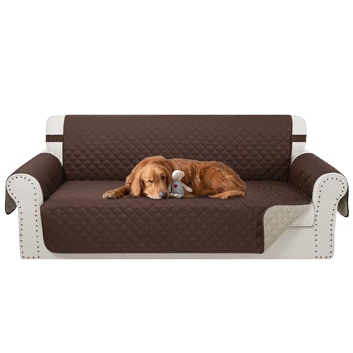 Luxshare Home Reversible Couch Cover for 3 Cushion Couch Sofa Cover Washable for Pet Friendly with Elastic Straps Water Re...