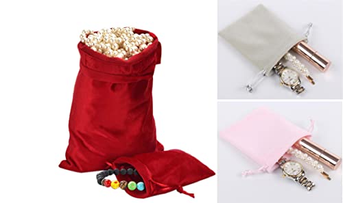 Sansam Small Velvet Drawstring Gift Bag – 20pcs Jewelry & Accessory Pouch for Bracelets, Necklaces & Gifts, Reusable with ...
