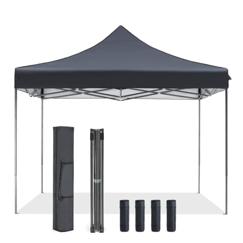 OLIXIS 10x10 Ft Pop Up Canopy Tent, Waterproof Portable Outdoor Shade Canopy with Sand Bags for Beach, Backyard Parties & ...