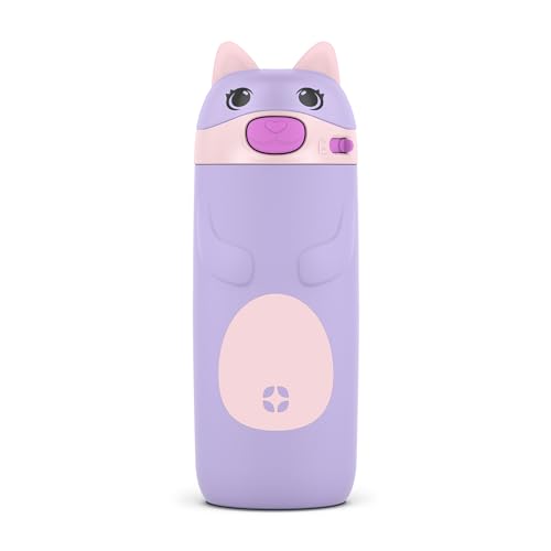 Ello Ellies 12oz Vacuum Insulated Stainless Steel Kids Water Bottle with Straw and Built-in Carrying Handle and Leak-Proof...