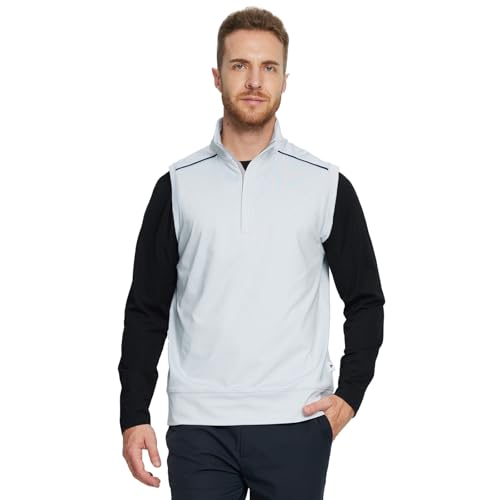 M MAELREG Golf Vests For Men Dry Fit Lightweight Moisture Wicking Performance Sports Breathable Golf 1/4 Zip Pullover Men