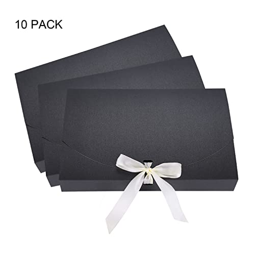 10Pcs Gift Boxes with Ribbon Bowknot Kraft Paper Gift Bag Envelope Wrapping Box Scarf Lingerie Necklace Shirt Gift Packagi...