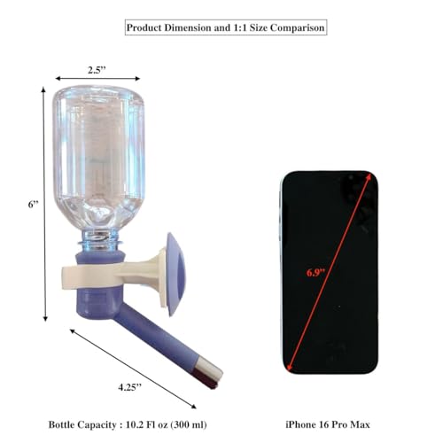 Choco Nose Patented No-Drip Dog Water Bottle/Feeder for Dogs/Cats and Other Small-Medium Sized Animals - for Cages, Crates...