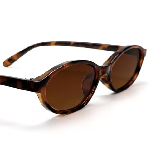 GUVIVI Retro Oval Sunglasses for Women Chic Cat Eye 90s Sunnies Lightweight Narrow Shades Trendy UV protection Sun Glasses