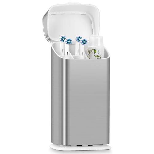 GFWARE Toothbrush Holders with Cover - Electric Toothbrush Length Less Than 9 inches, 5 Slots Tooth Brush Holder for Bathr...