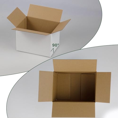 HESESOH 7x5x5 Inches Shipping Boxes Set of 40, White Corrugated Cardboard Box Literature Mailer for Packing Small Business