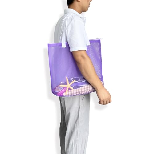 hsmyank 4Pieces Cute Mesh Pool Tote Bags,Mesh Beach Bags With Drawsting For Swim,Travel,Party