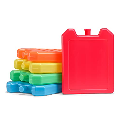 Cool Coolers by Fit + Fresh, 5 Pack Days of the Week Ice Blocks, Compact Reusable Ice Packs for Lunch Boxes & Coolers, Mul...