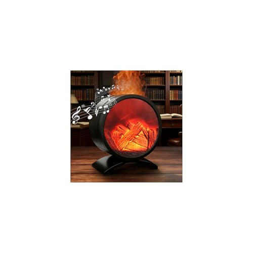 Fireplace Flame Oil Diffuser with Speaker & 260mL Fire Oil Diffuser,Essential Oil Diffuser 5 Color Fire Aroma Diffuser Aro...