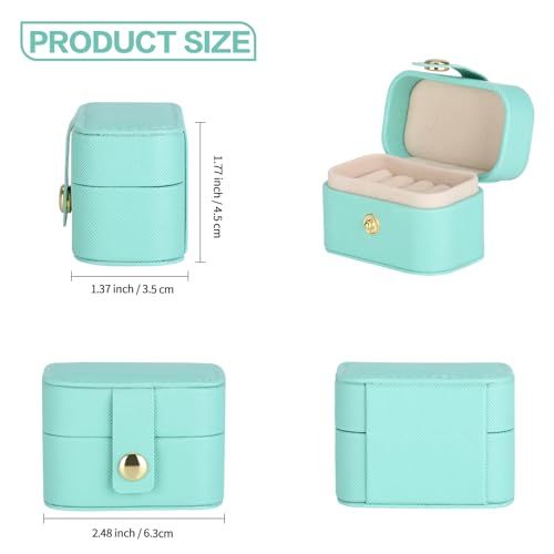KUKUVR Small Travel Jewelry Box For Ring Stud Earring, Mini Jewelry Ring Holder for Multiple Rings, Portable Jewelry Stora...