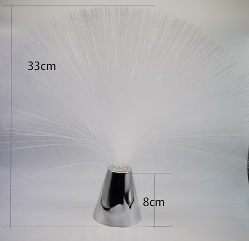 EA 2 pck 13‘’ inch LED Colourful Changing Fibre Fiber Optic Fountain Night Light Calming Lamp Christmas