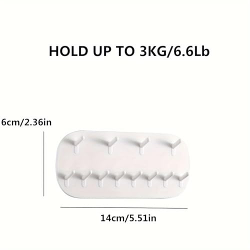 2PCS Wall Mounted Jewelry Organizer Storage Rack, White Plastic Earrings Necklace, Gifts, Bedroom-Bathroom-Kitchen-Decor
