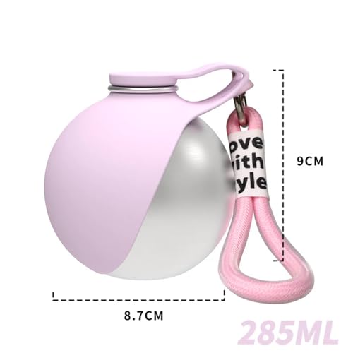 Foldable Pet Water Bottle, Portable Leak Proof Dog Water Bottle with Silicone Drinking Bowl, 304 Stainless Steel Travel Wa...
