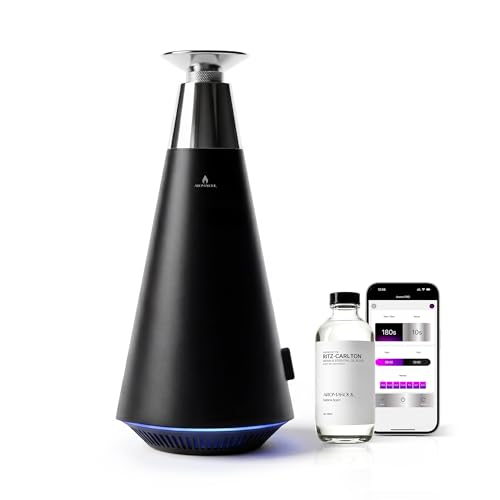Wireless Rechargeable Waterless Scent Diffuser Starter Kit - 1500 Sq Ft Coverage,Alloy Atomization System,Mood Light, Hote...