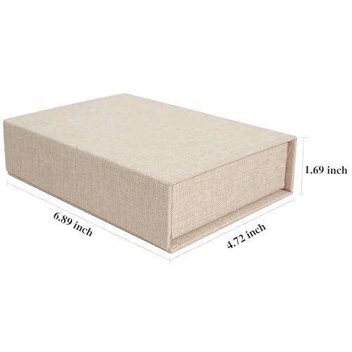 Hiwhy Photo Storage Box 4x6, Linen Photo Box, Memory Box Perfect to Store Your Photo, Pictures, Certificates, Scrapbooking...