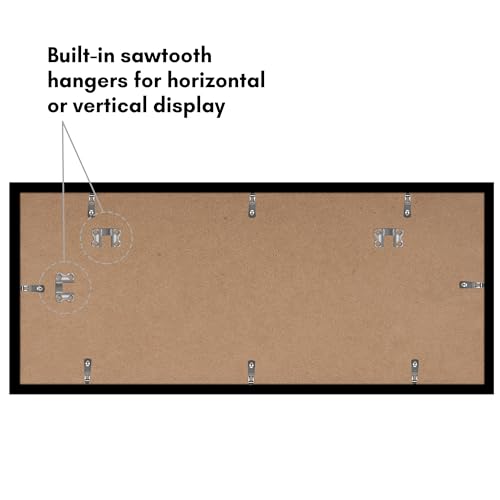 Americanflat 11x27 Picture Frame with Polished Plexiglass - Set of 2 - Use as 8x24 Frame with Mat or Display 11x27 Photo W...