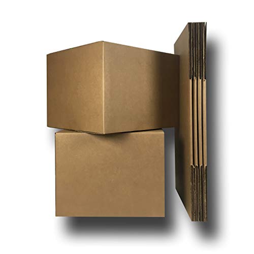Amazon Basics Cardboard Moving Boxes for Packing and Shipping, Large Size, 20" x 20" x 15", Brown, 6-Pack