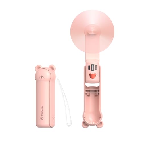 Dosododa Portable Handheld Fan, Small Mini Foldable Personal Fan [26H Max Cooling Time], 3 IN 1 USB Rechargeable for Trave...