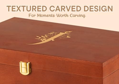 InnoBeta Personalized Keepsake Box, Wooden Storage Boxes, Large Keepsake Boxes with Lid for Memory Treasure, Initial K