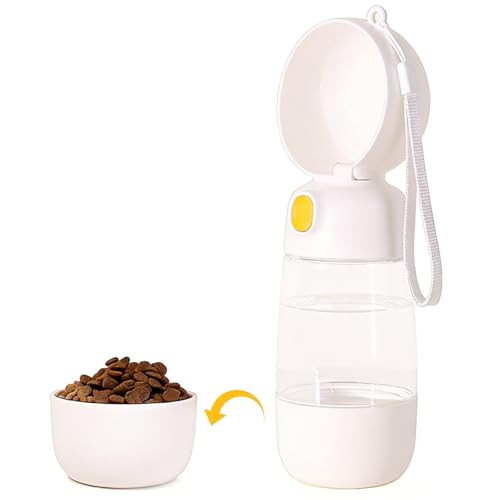 Dog Water Bottle with Food Storage Container & Water Dispenser Leak-Proof Portable Pet Puppy Essentials for Walking, Hikin...