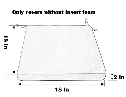 Leeymoo Patio Seat Cushion Covers, Water Repellent Patio Cushion Replacement Covers-Only Covers (18"x18"x2" 2 Pack Peacock...