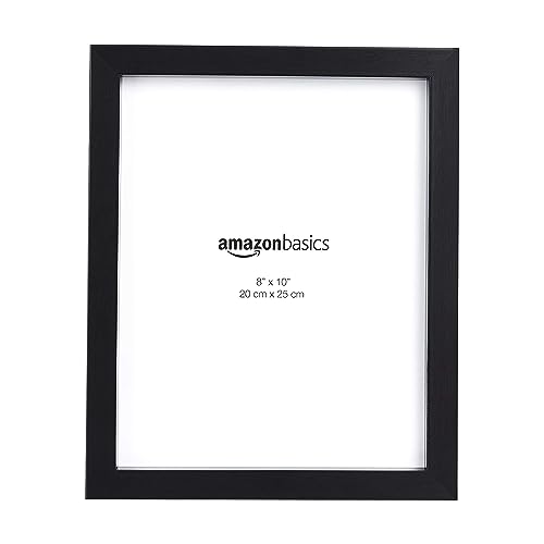 Amazon Basics Rectangular Photo Picture Frame, 8 x 10 in, Pack of 2, 11.22 x 9.21 inches, Black