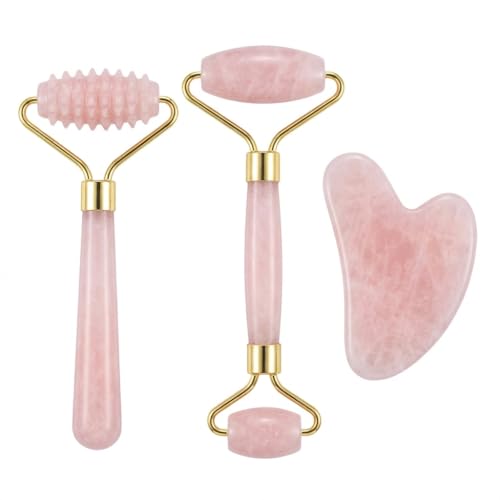 3PCS Roller for Face and Gua Sha Facial Tool Set, Ice Face Roller Reduces Puffiness Relieves Migraines Skin Care Tools, Se...