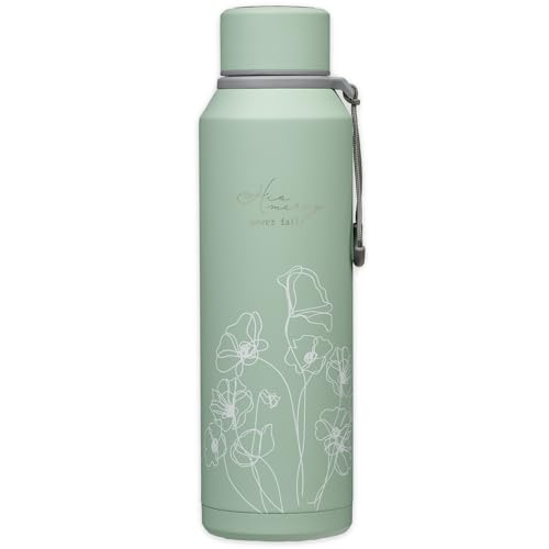 Christian Art Gifts Stainless Steel Insulated Double Wall Vacuum Spill-proof Water Bottle for Women: His Mercy Never Fails...