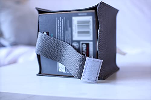 Tissue Box Cover Holder, Square with Bottom Belt by Carrot's Den - PU Leather Decorative Organizer for Tabletop, Bathroom,...